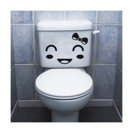 Stickers toilette WC Tête 2 Couleur Noir Finition Mat