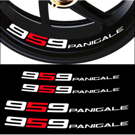 4 X STICKER LISERET JANTE LOGO DUCATI 959 PANIGALE Couleur Noir