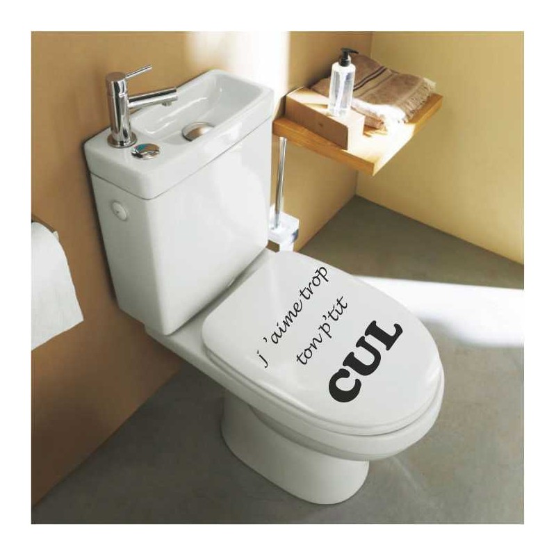 Stickers Toilette WC fun Couleur Noir Finition Brillant