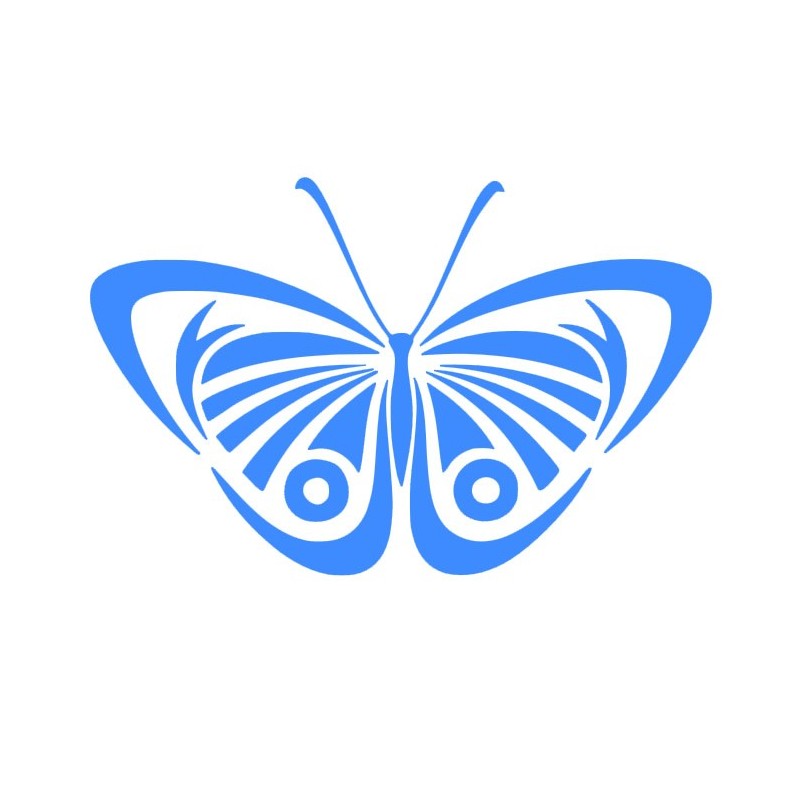 Un Autocollant Papillon Coloré Sur Fond Blanc