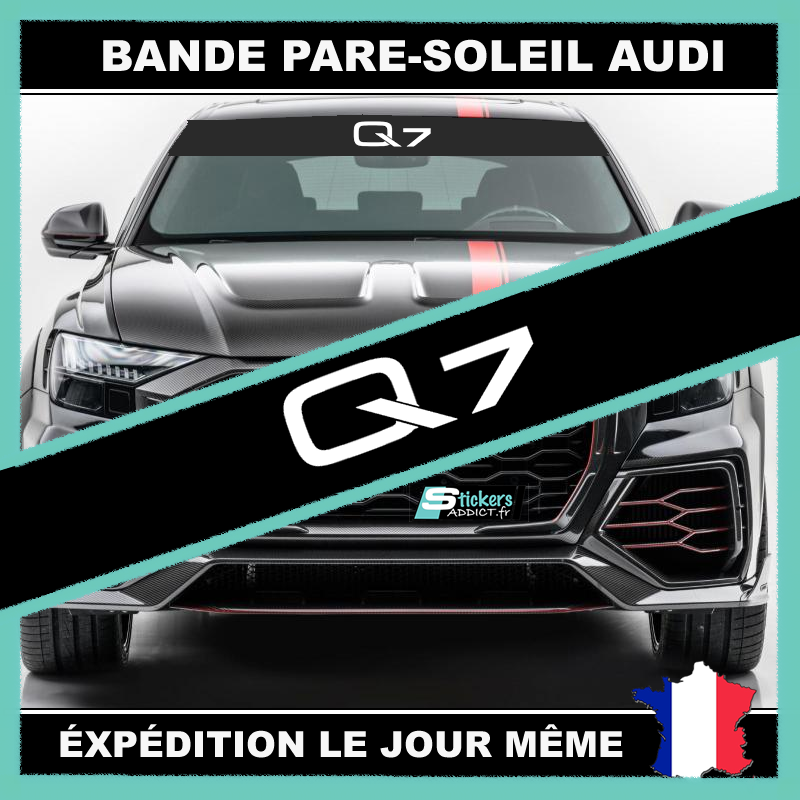 Bande pare soleil Audi GANG Finition Brillant Bande Noir Texte/ Logo Noir