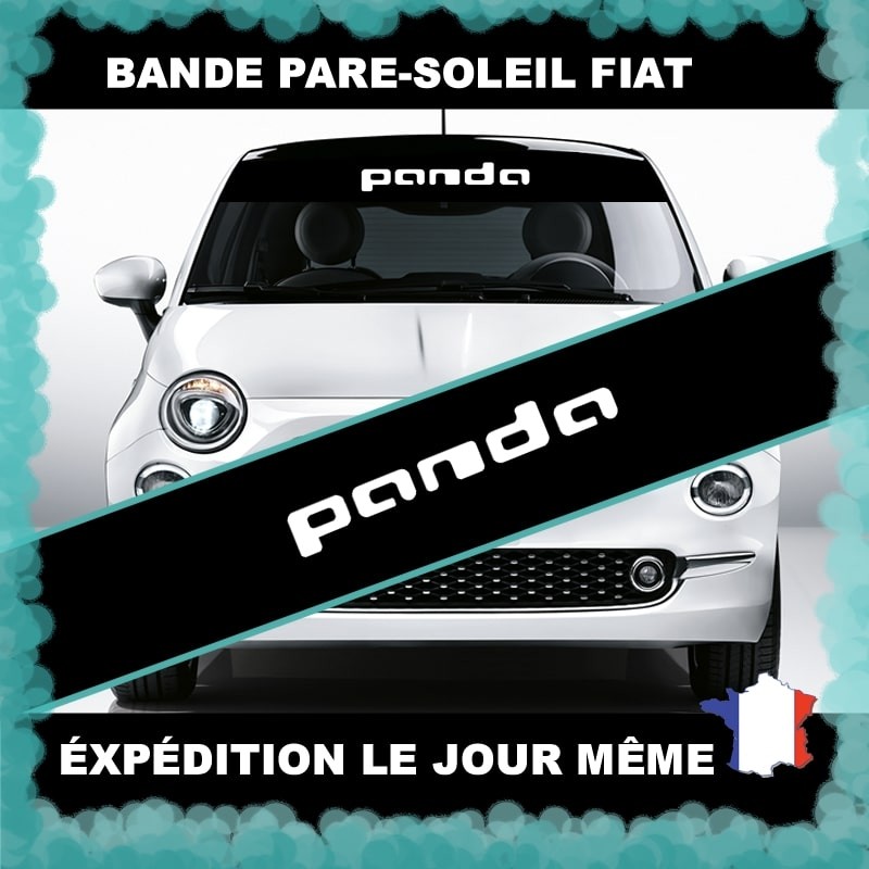 Bande pare-soleil FIAT PANDA Finition Brillant Bande Noir Texte/ Logo Noir