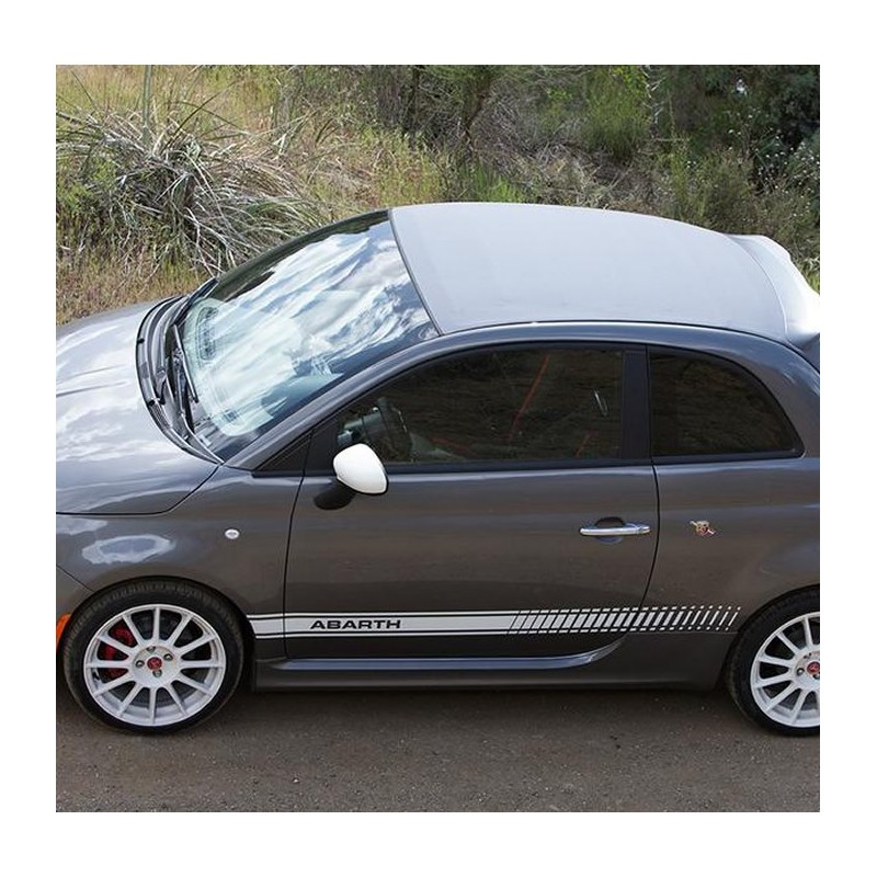 2 Bandes Compatible FIAT 500 ABARTH Autocollants Stickers Plusieurs Couleurs