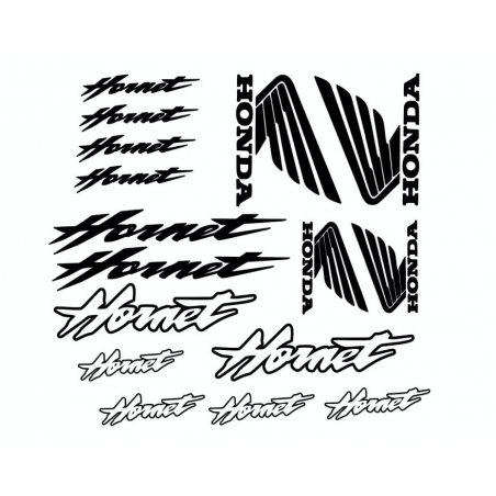 Kit de 16 Stickers Honda Hornet Couleur Gris Argent Finition Brillant