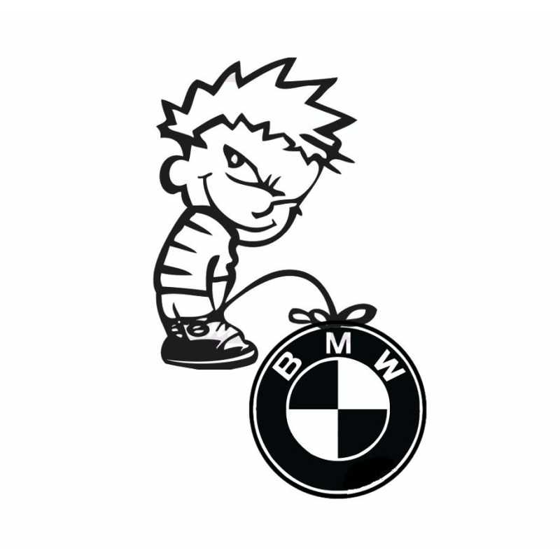 Stickers Calvin Fuck BMW Stickers Calvin Fuck BMW